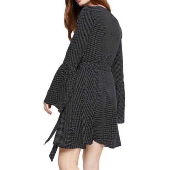 NWT BCBGeneration Wrap Dress Black Polka Dot XS - Picture 2 of 10